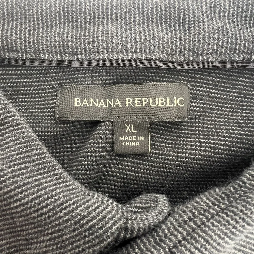 Mens Black/Charcoal Banana Republic polo sz XL (Shrunk to a L)